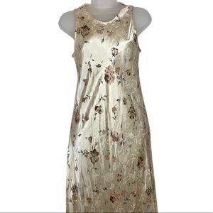 Vintage satin floral high neck maxi dress 9/10